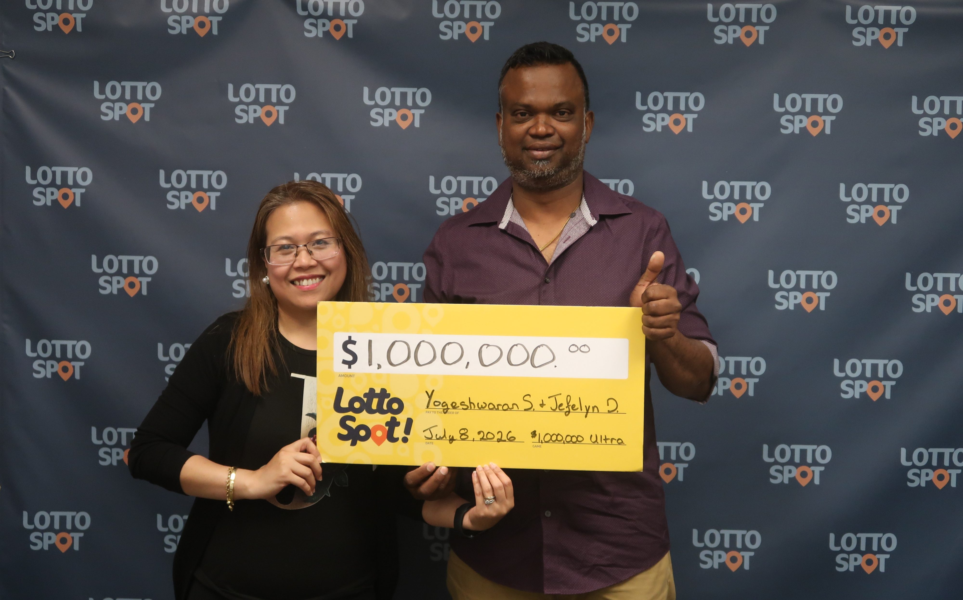 Lottery winner Sivayogam DeJesus