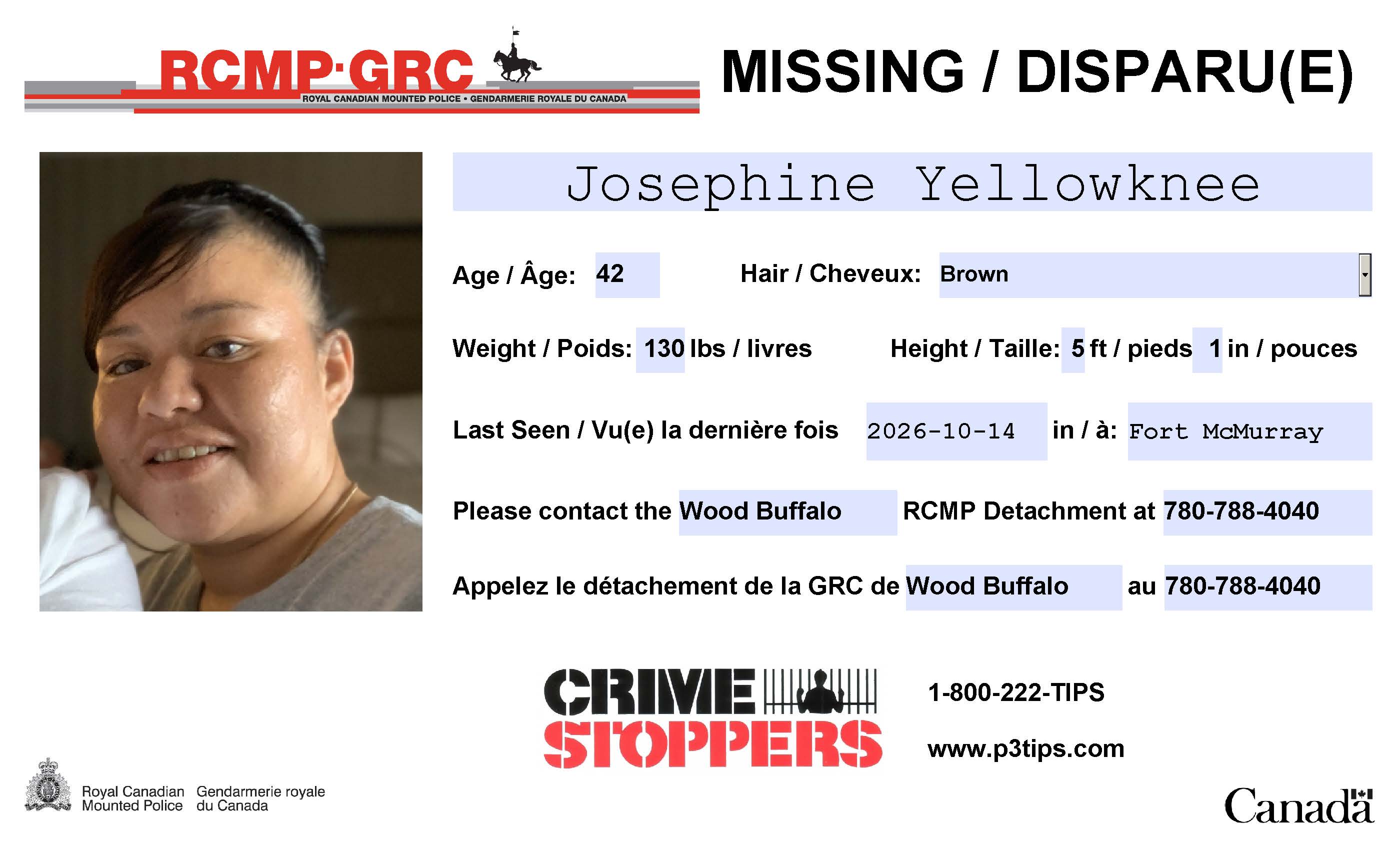 Missing Poster Yellowknee