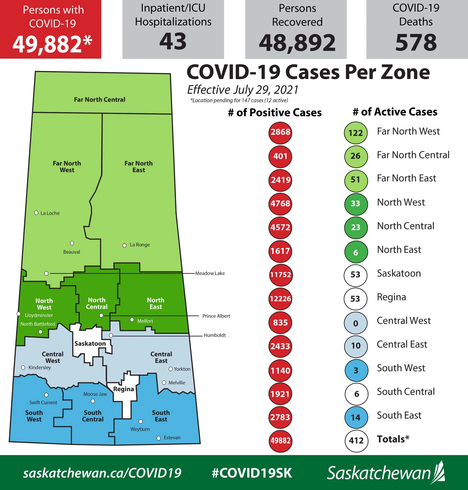 Daily COVID-19 map for July 29, 2021.