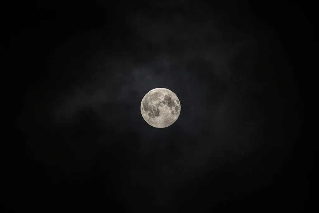 Full Moon in Night Sky
