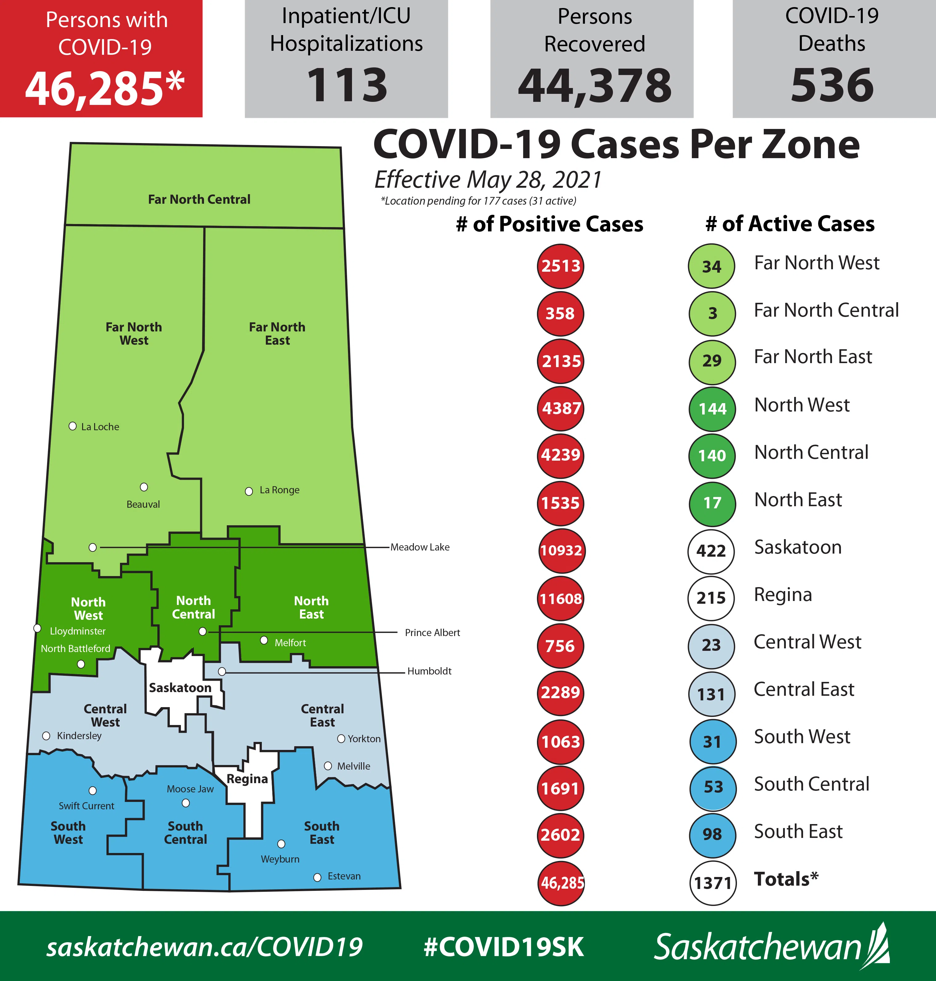 Daily COVID-19 map for May 28, 2021.