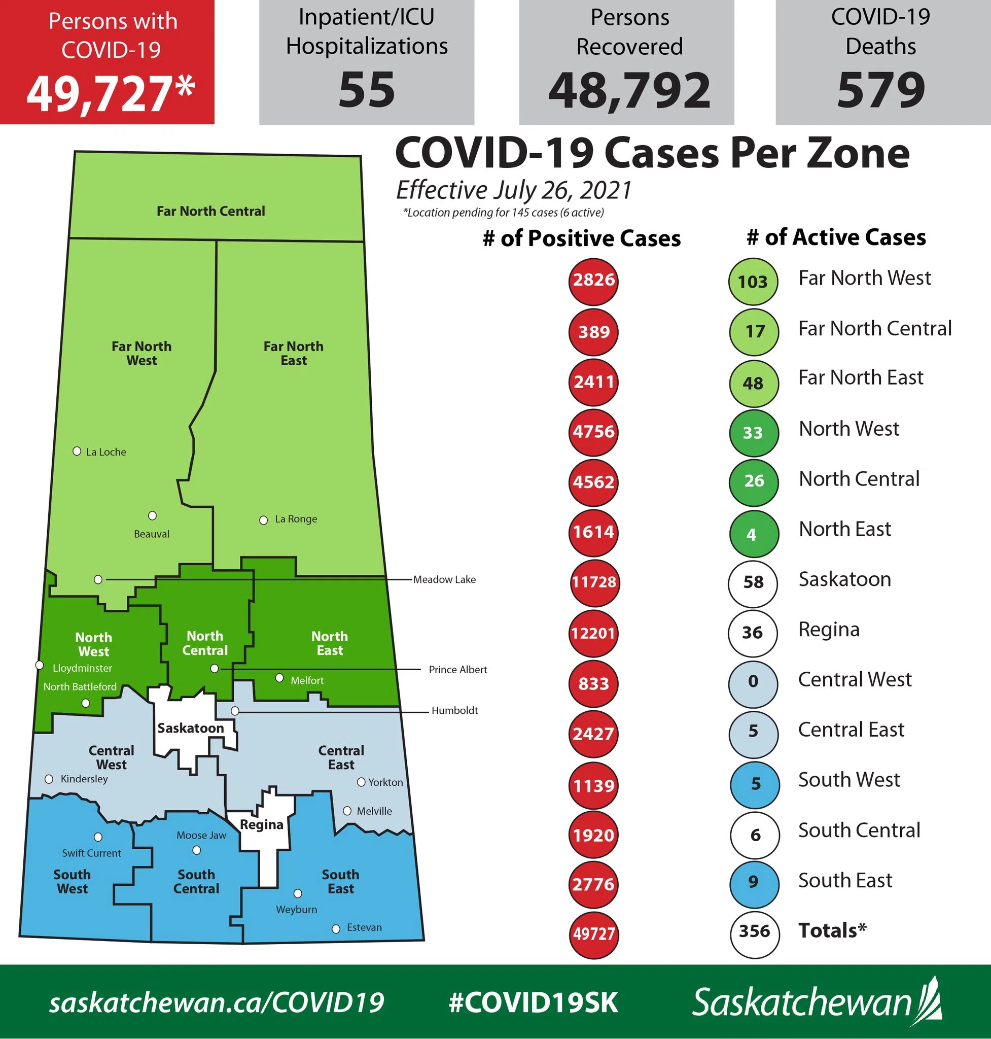 Daily COVID-19 map for July 26, 2021.