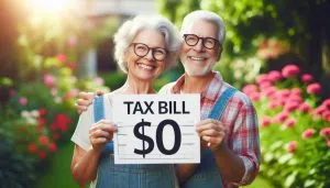 retired couple in the garden