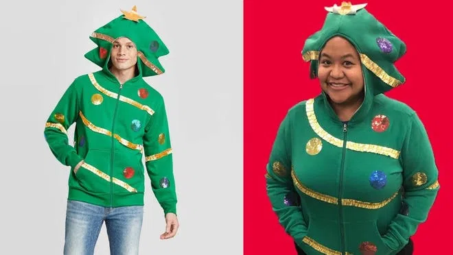 Be prepared to inspire smiles all around you when you show up looking like a Christmas tree.