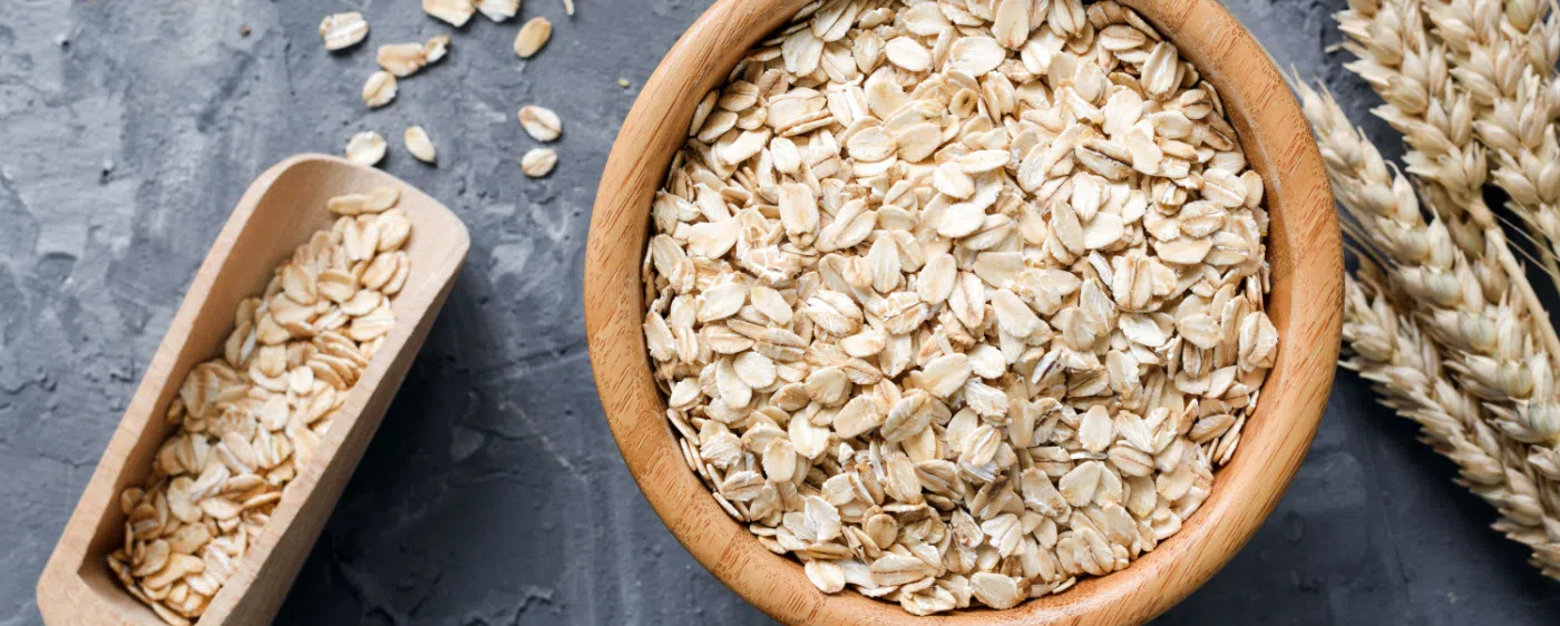 Decorative Old fashion oats in a bowl to make an apple crisp.