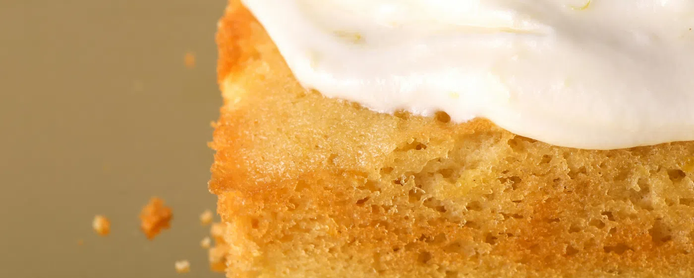 Decorative Ground Cherry Cake close up with whipped cream