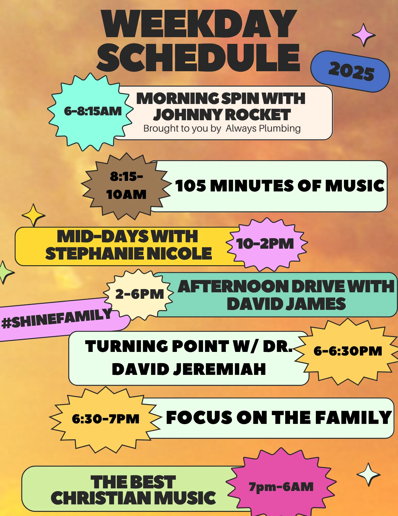 Weekday EDM Schedule