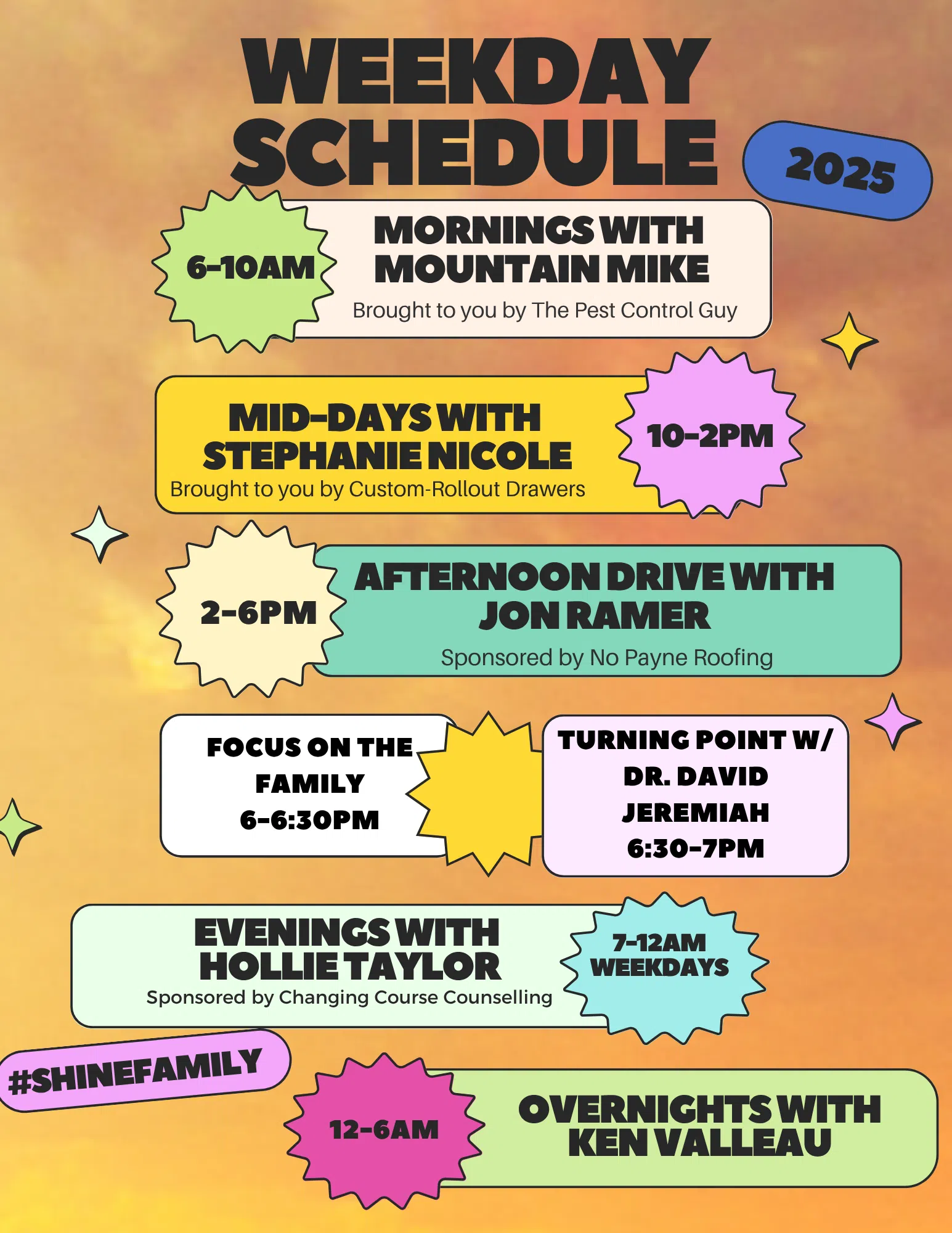 Calgary Weekday Schedule