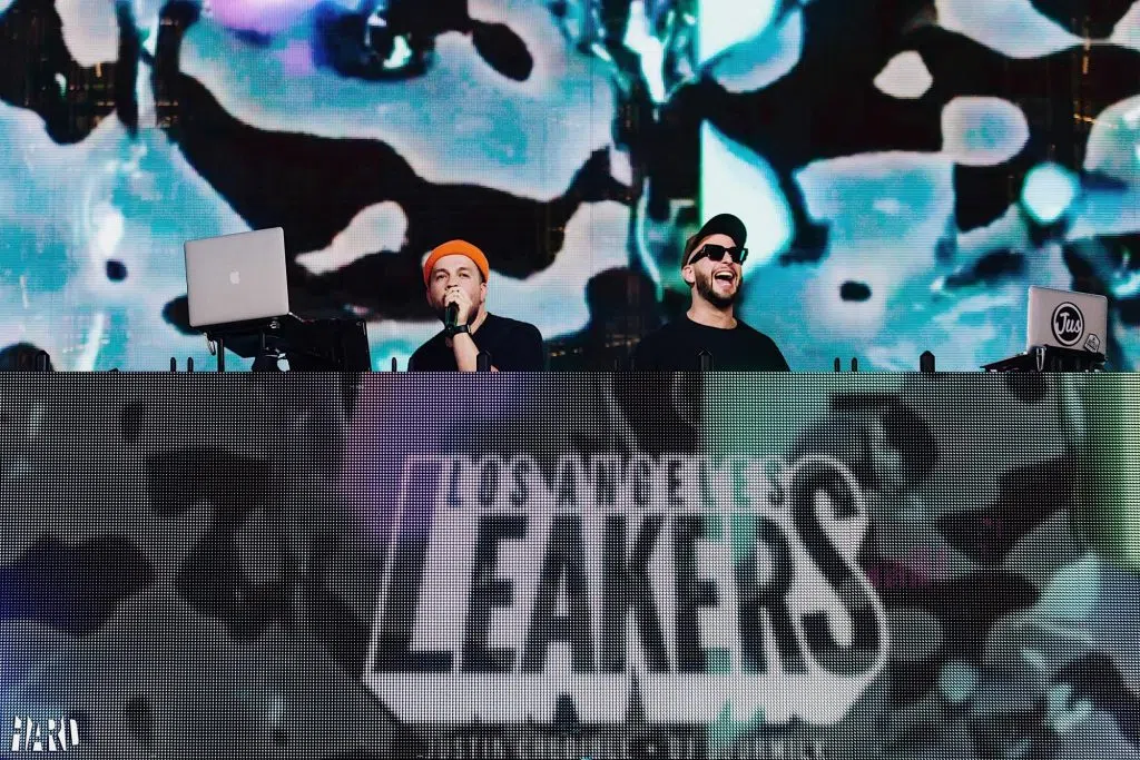Justin Credible and DJ Sourmilk performing at Hard Summer festival
