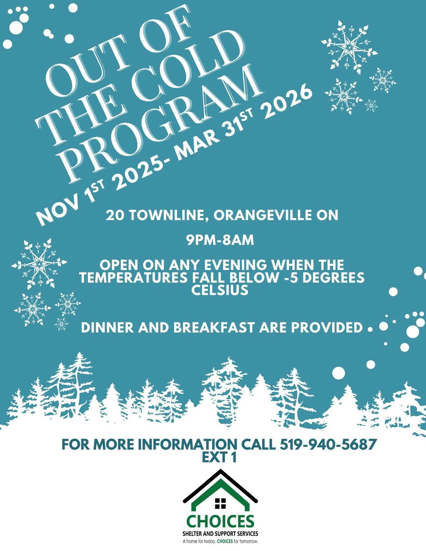 Choices Shelter in Orangeville