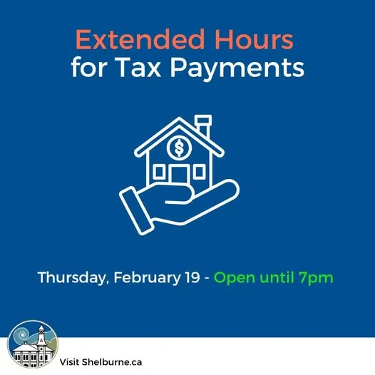 Shelburne Property Taxes Due Today (February 19)