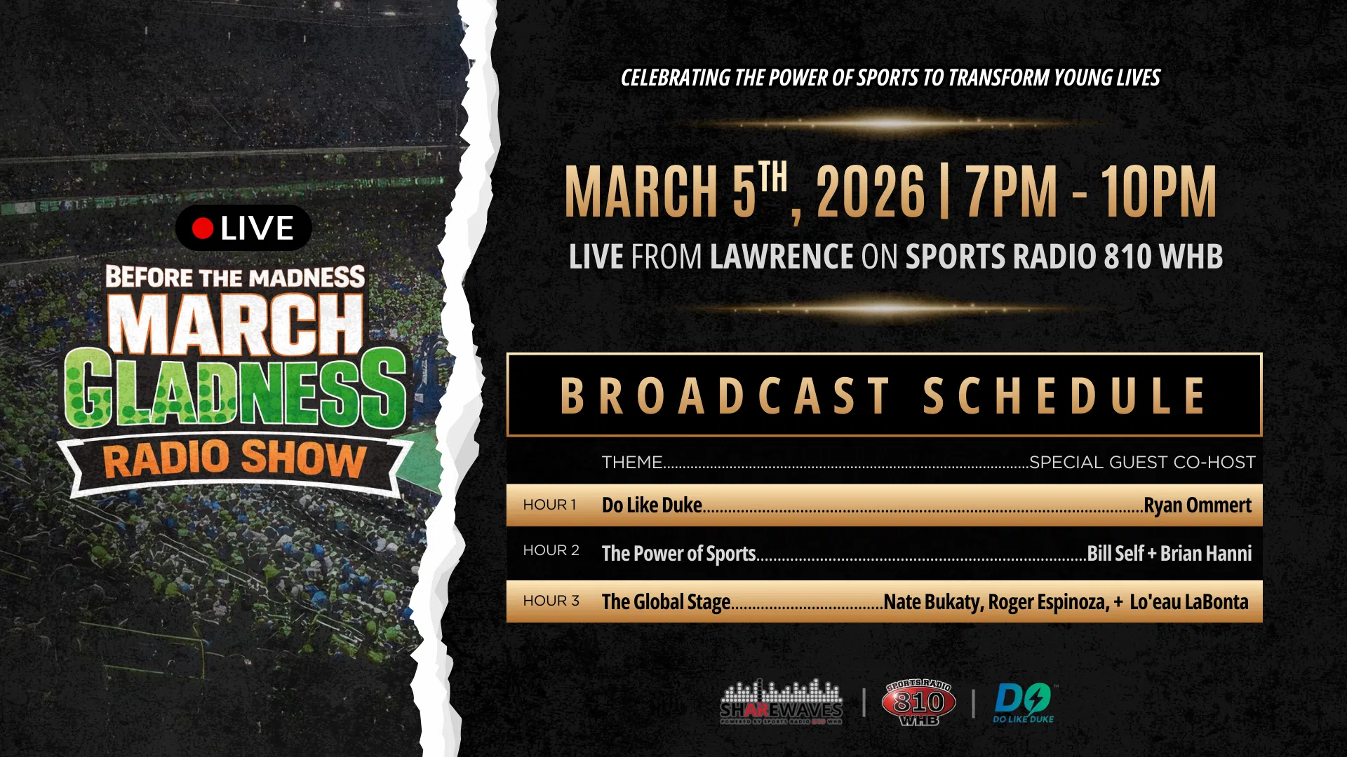 Feature: https://www.sharewavesfoundation.org/before-the-madness-radio-show