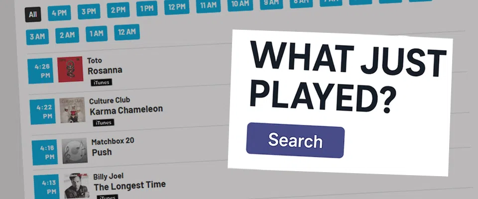 Feature: https://www.q1023.fm/recently-played/