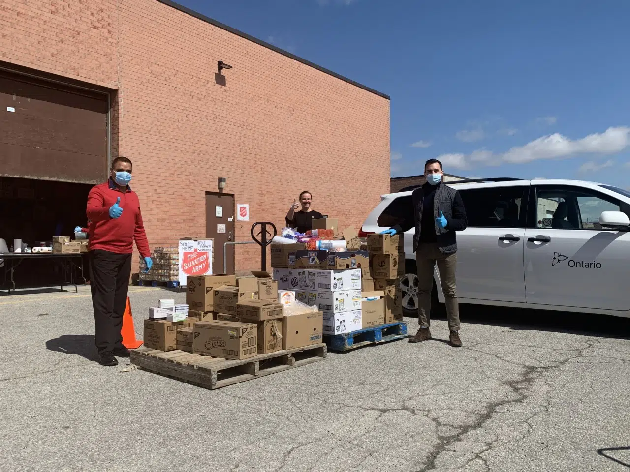 COVID-19: Food and PPE Donation made today to the Salvation Army in Milton