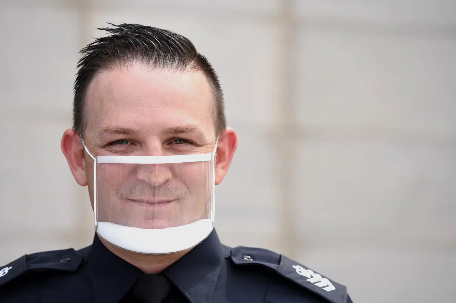 Halton Police wearing masks to accommodate the deaf community