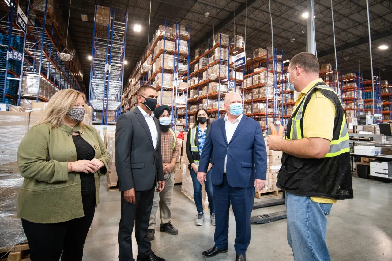 Ontario Premier Doug Ford visits Milton warehouse, thanks staff for hard work