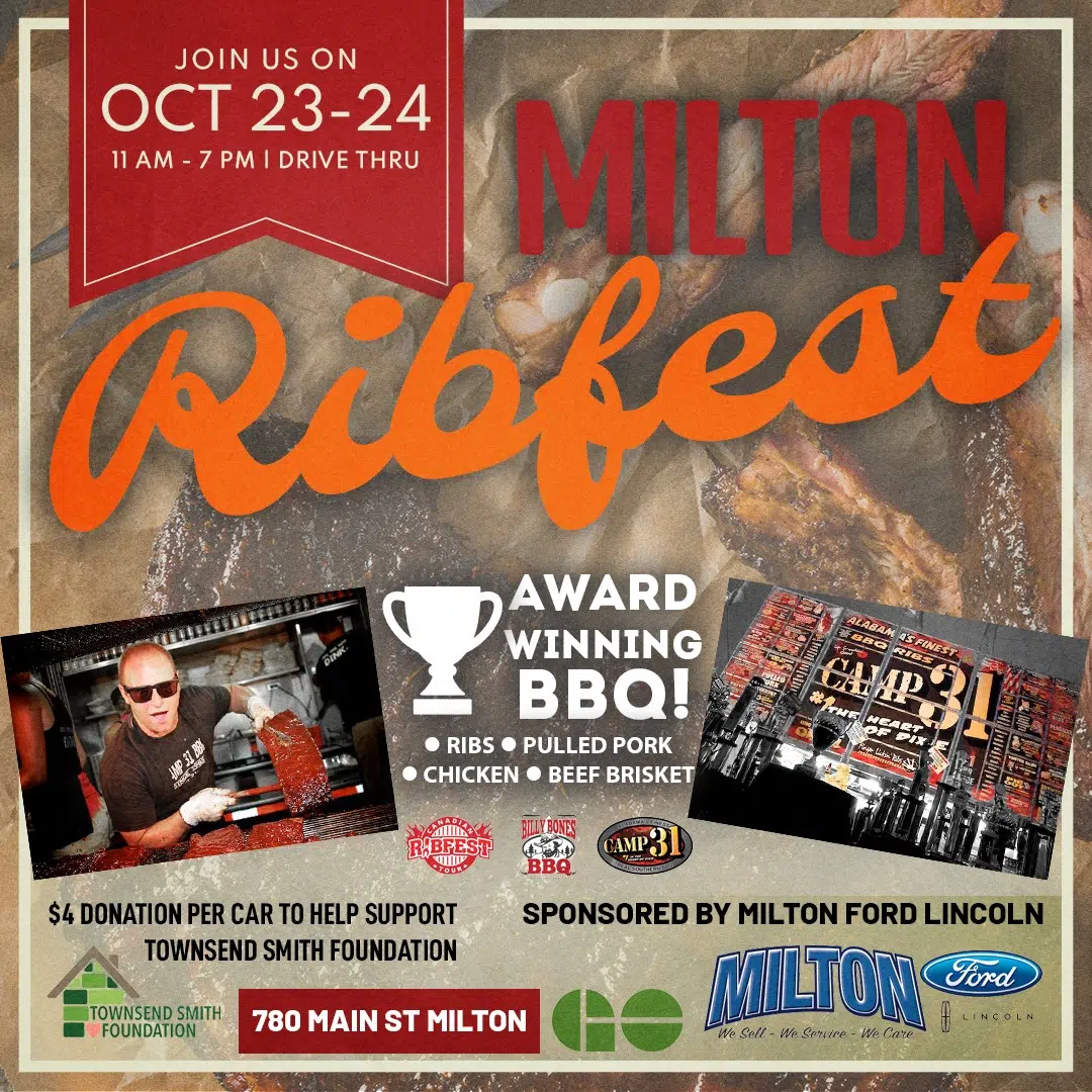Drive-thru ribfest being held at Milton GO station