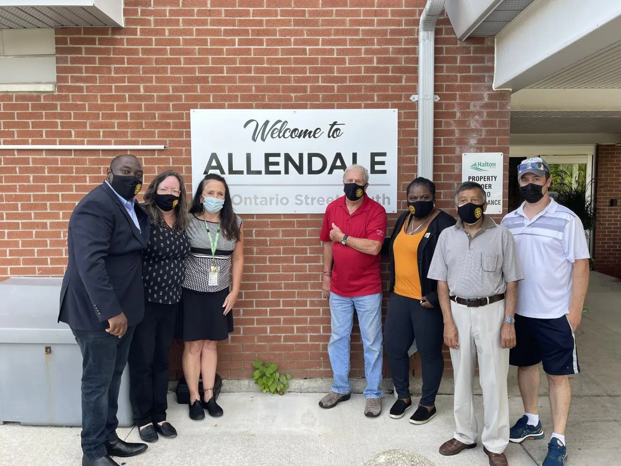 Rotary Club members drop off care packages for seniors at Allendale