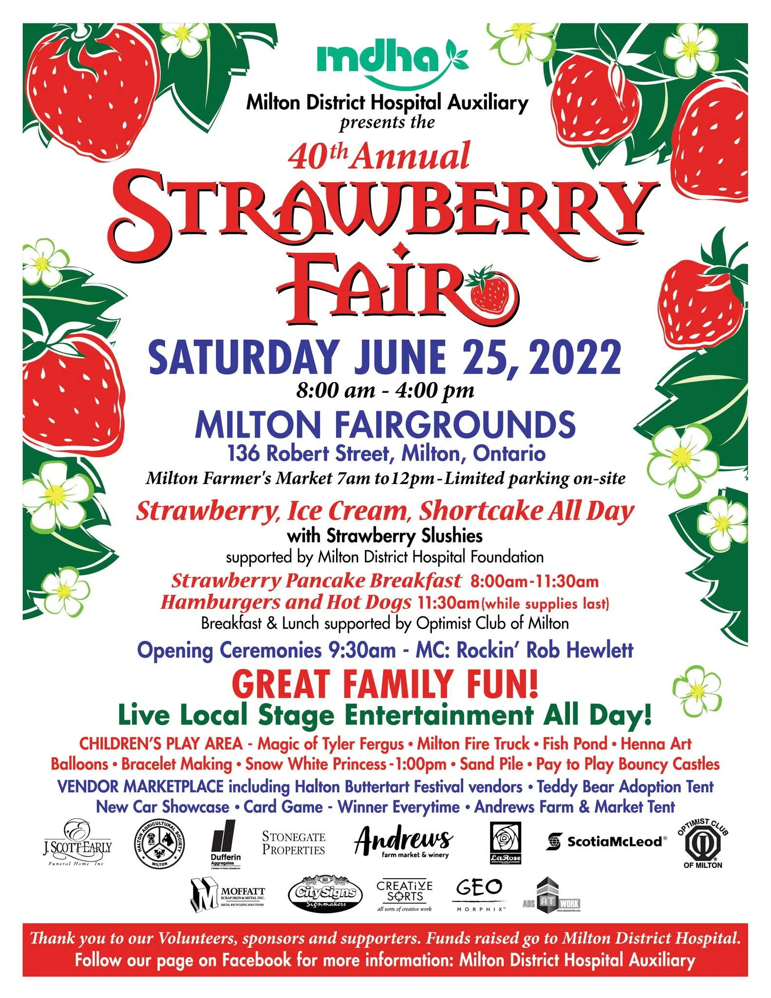 Milton's 40th Annual Strawberry Fair is happening on June 25th