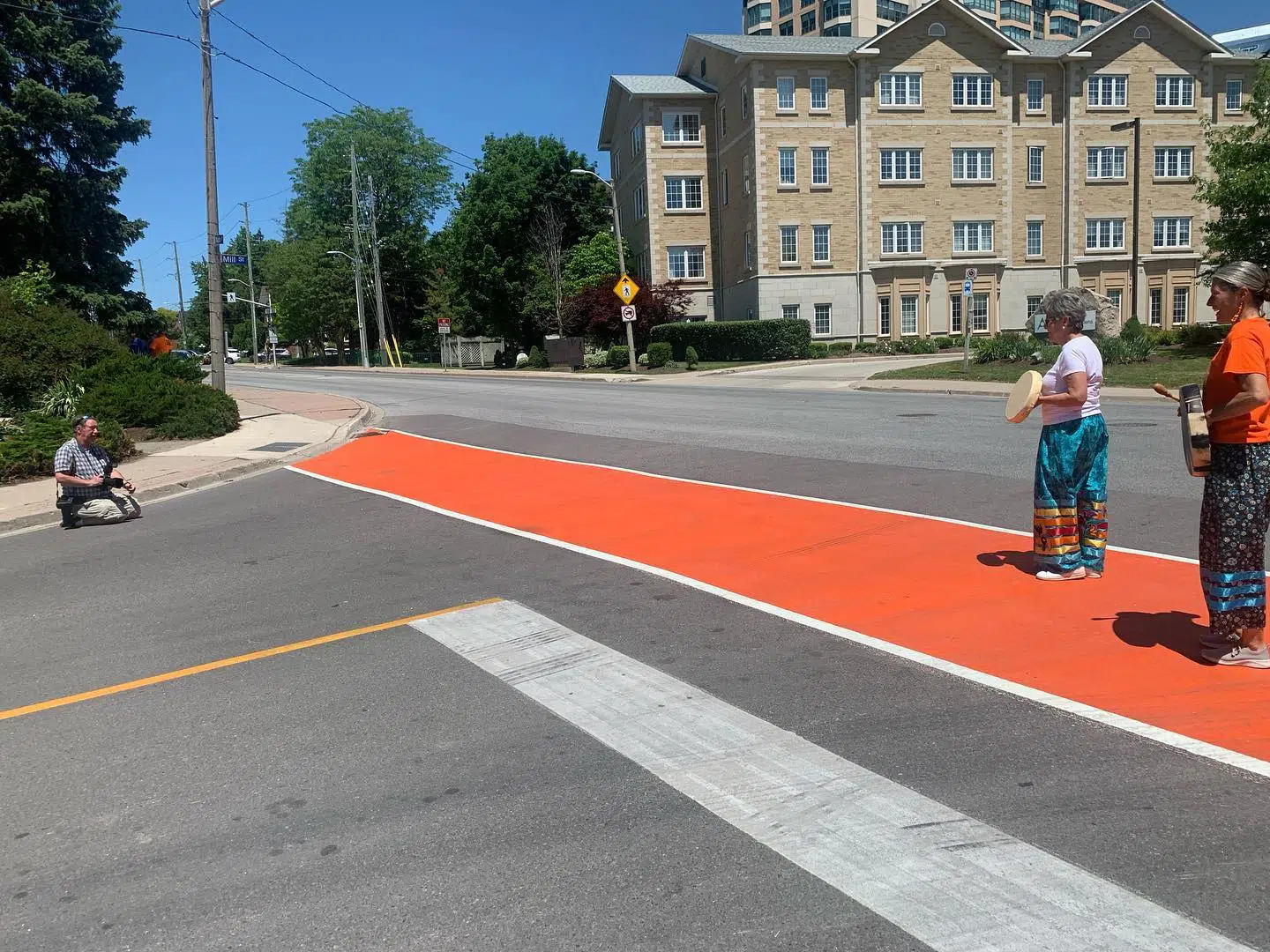 Town of Milton unveils new orange crosswalk