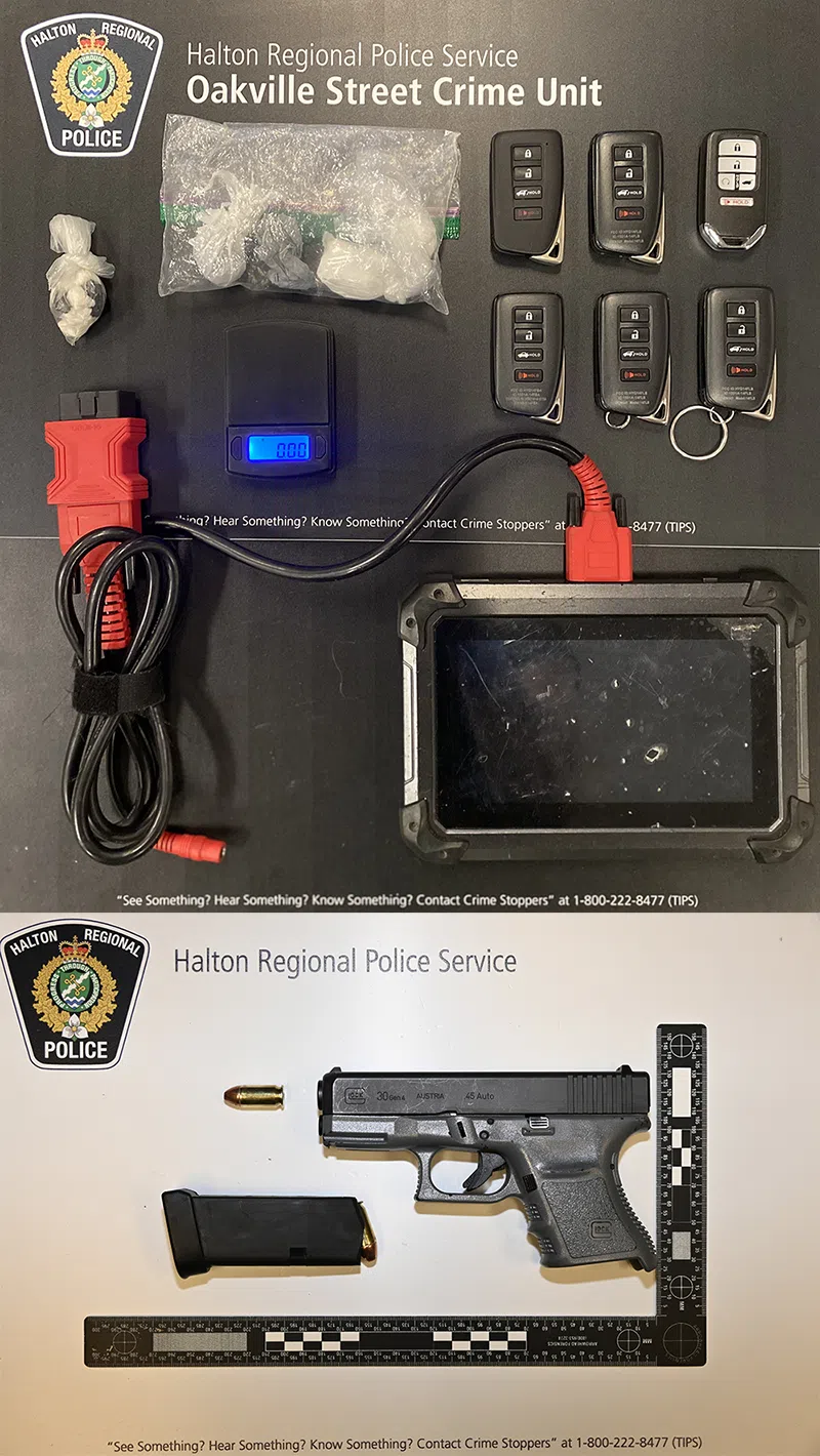 Halton Police arrest Oakville man following stolen vehicle, weapon, and drugs seizure