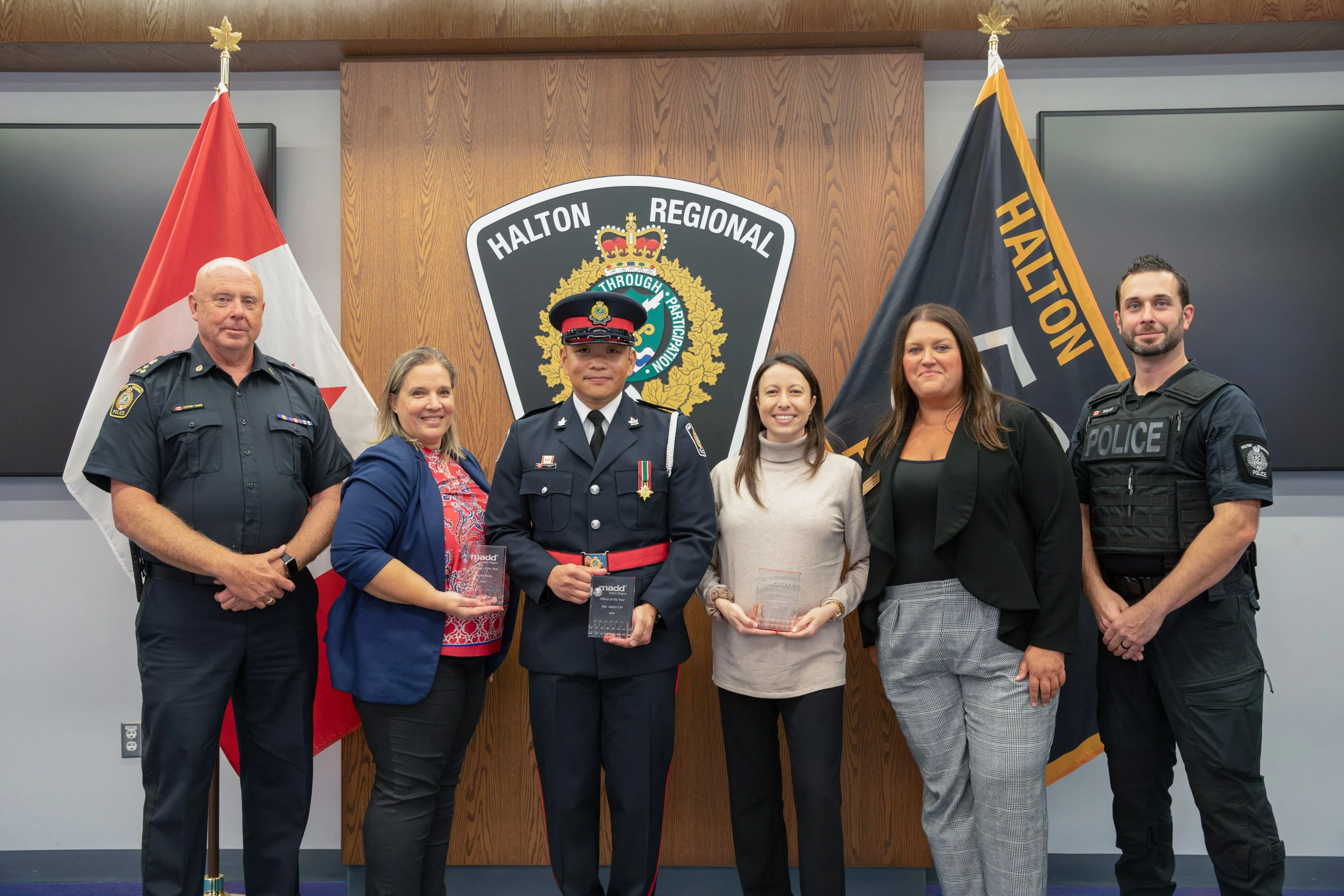Halton Police officer and pair of civilians receive awards from MADD
