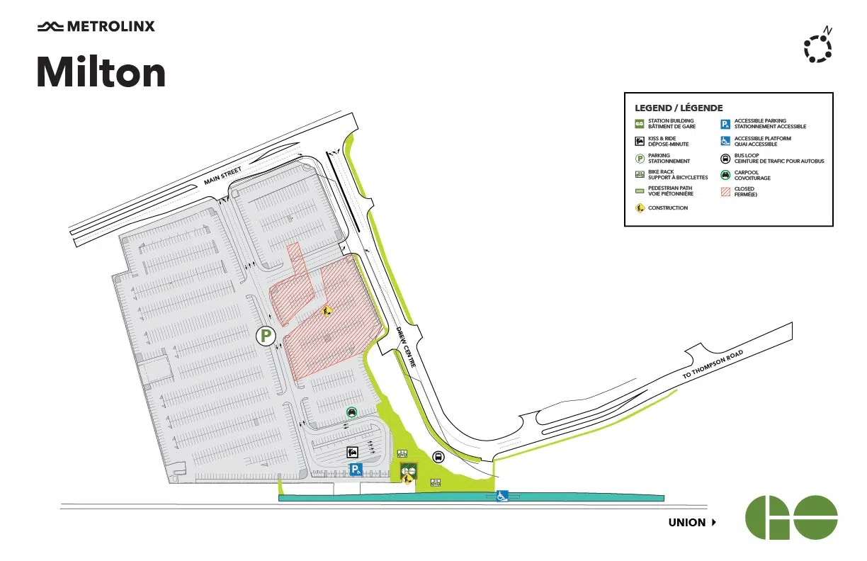 Milton GO Station parking lot going under construction, starting next week