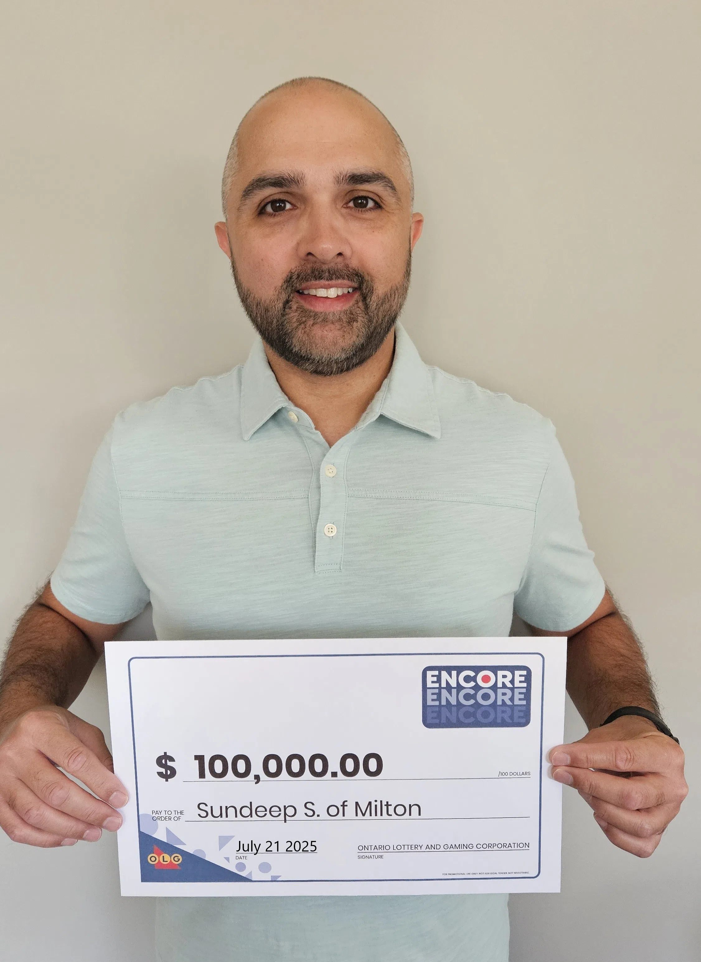 Milton man wins $100,000 in July lottery draw