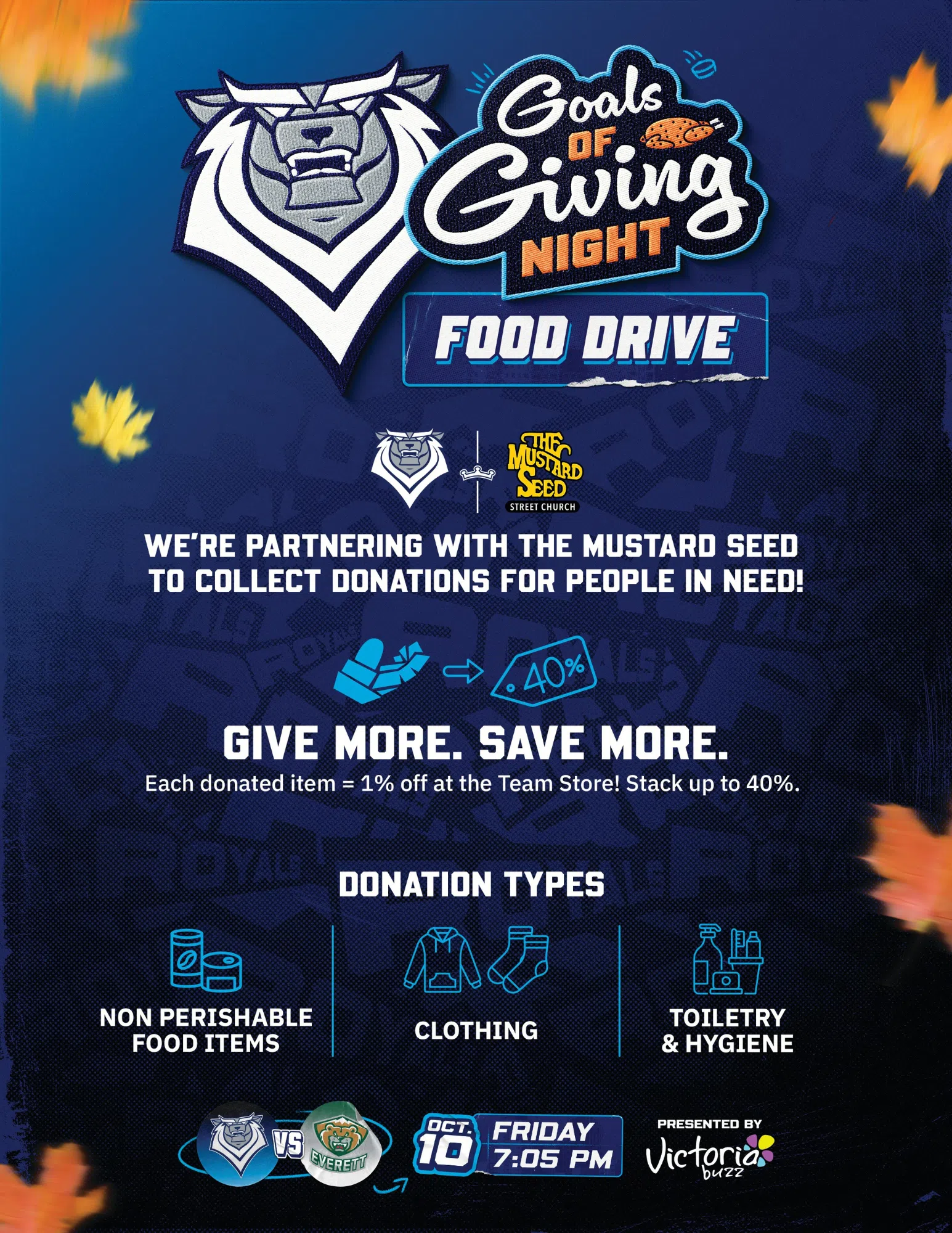 Victoria Royals Goals Of Giving Food Drive