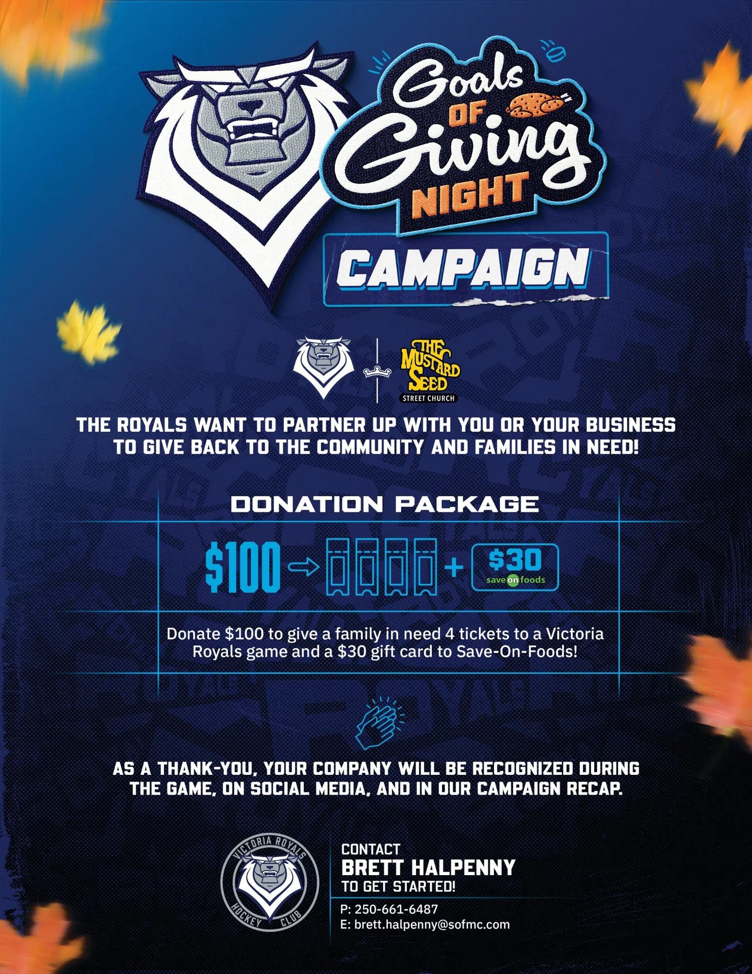 Victoria Royals Goals Of Giving Campaign