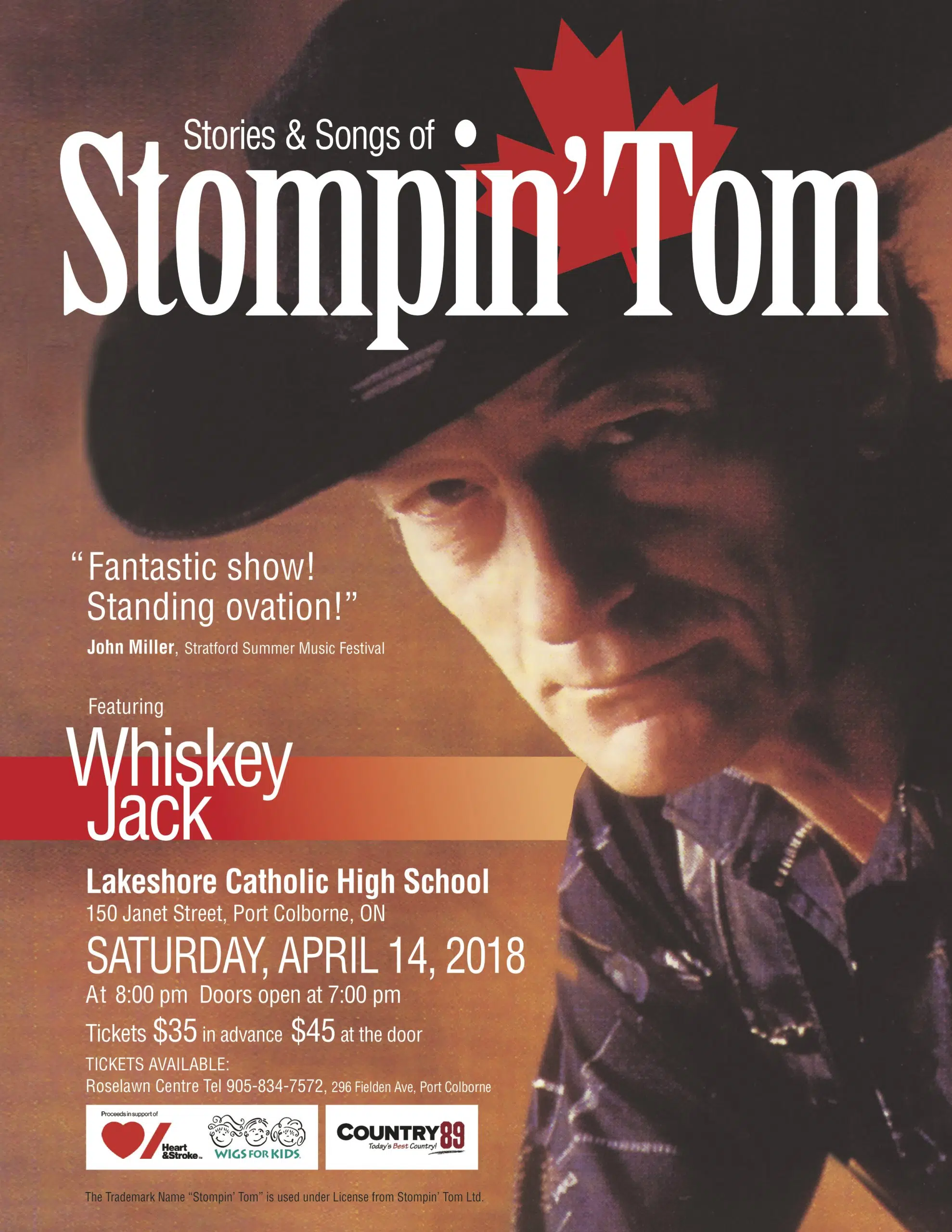We’re sending You to Whisky Jack’s “Stompin’ Tom” Fundraiser!