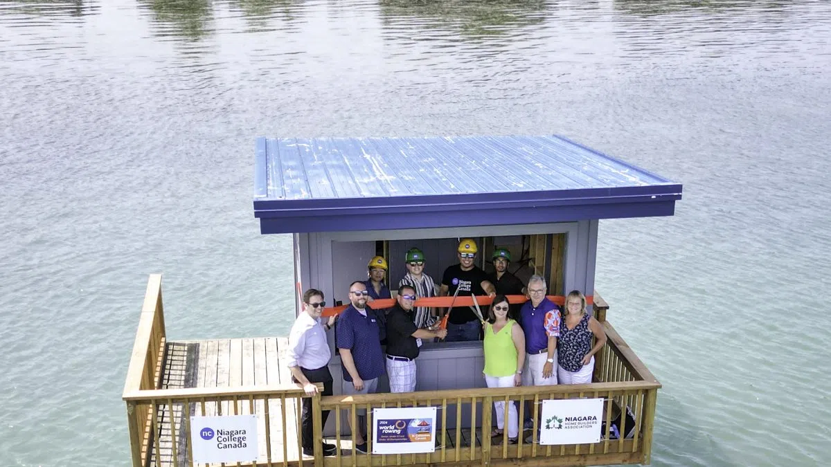 Niagara Collegebuilt Aligner Hut unveiled for 2024 World Rowing