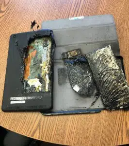 Tablet catches fire at Fond du Lac school
