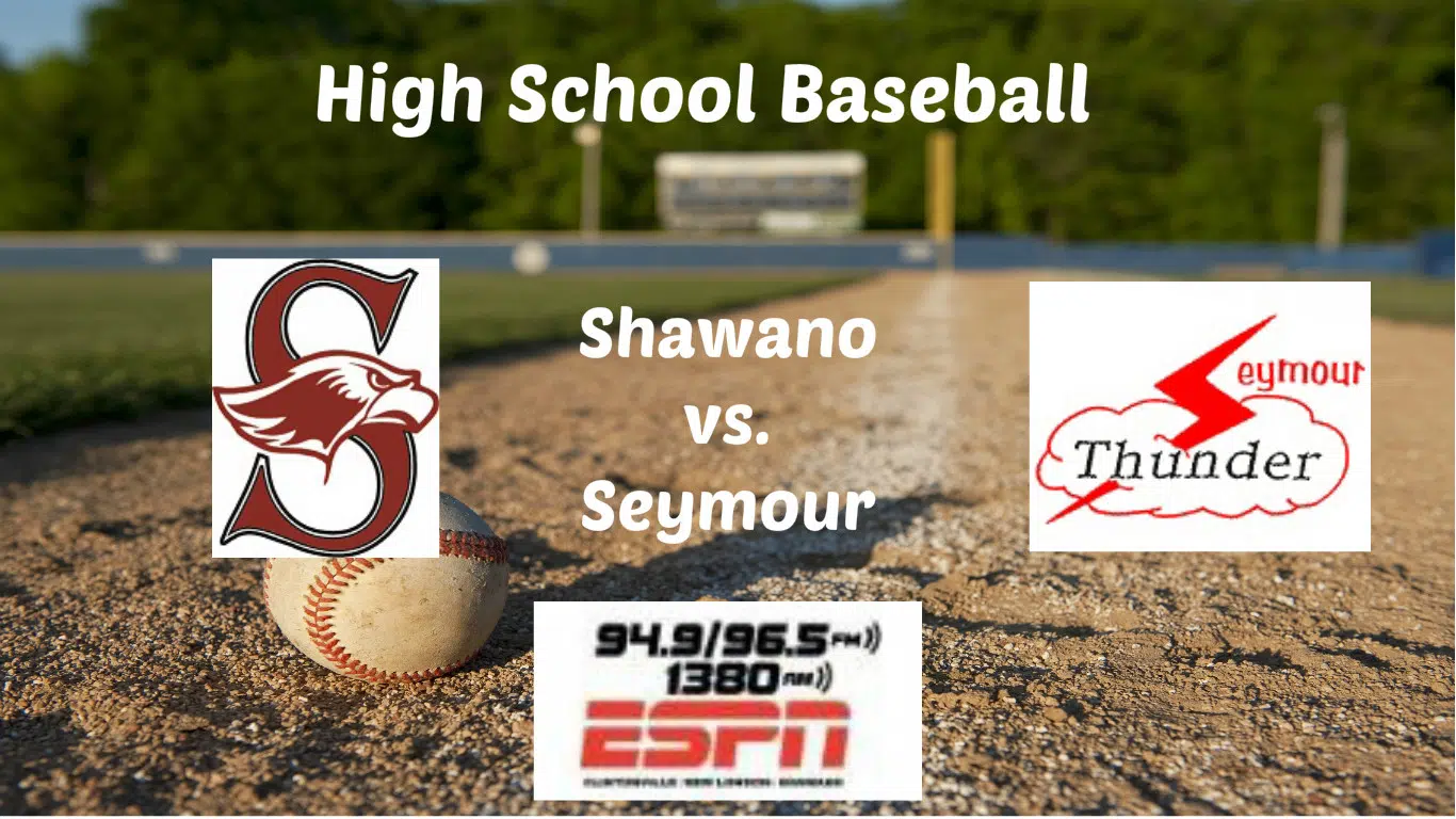 Thursday's baseball broadcast between Shawano and Seymour moves to ESPN 94.9 & 96.5 FM, 1380 AM