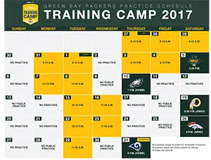 15 practices open to public as Packers release 2017 training camp schedule