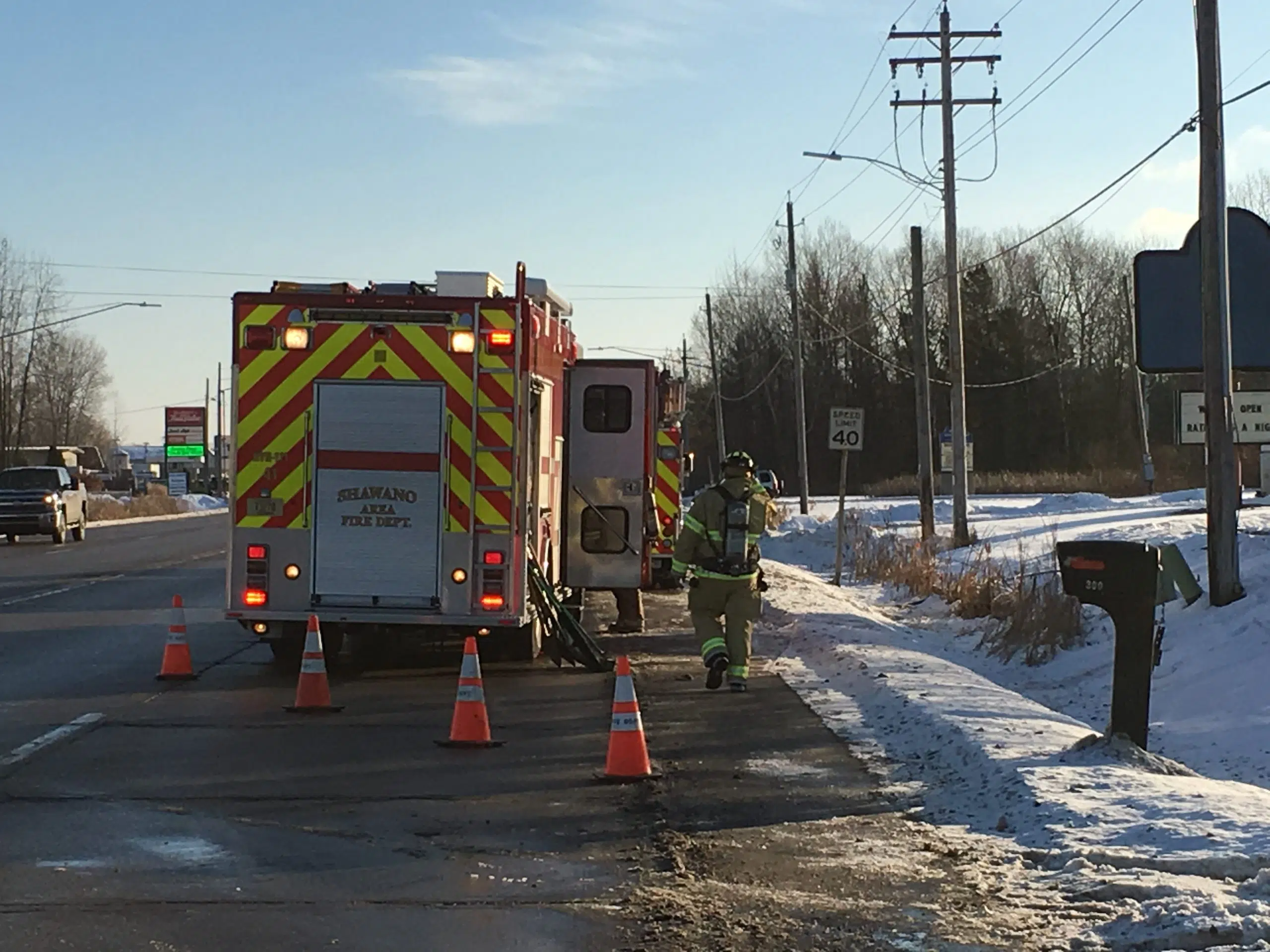 Gas line break at construction site in Shawano