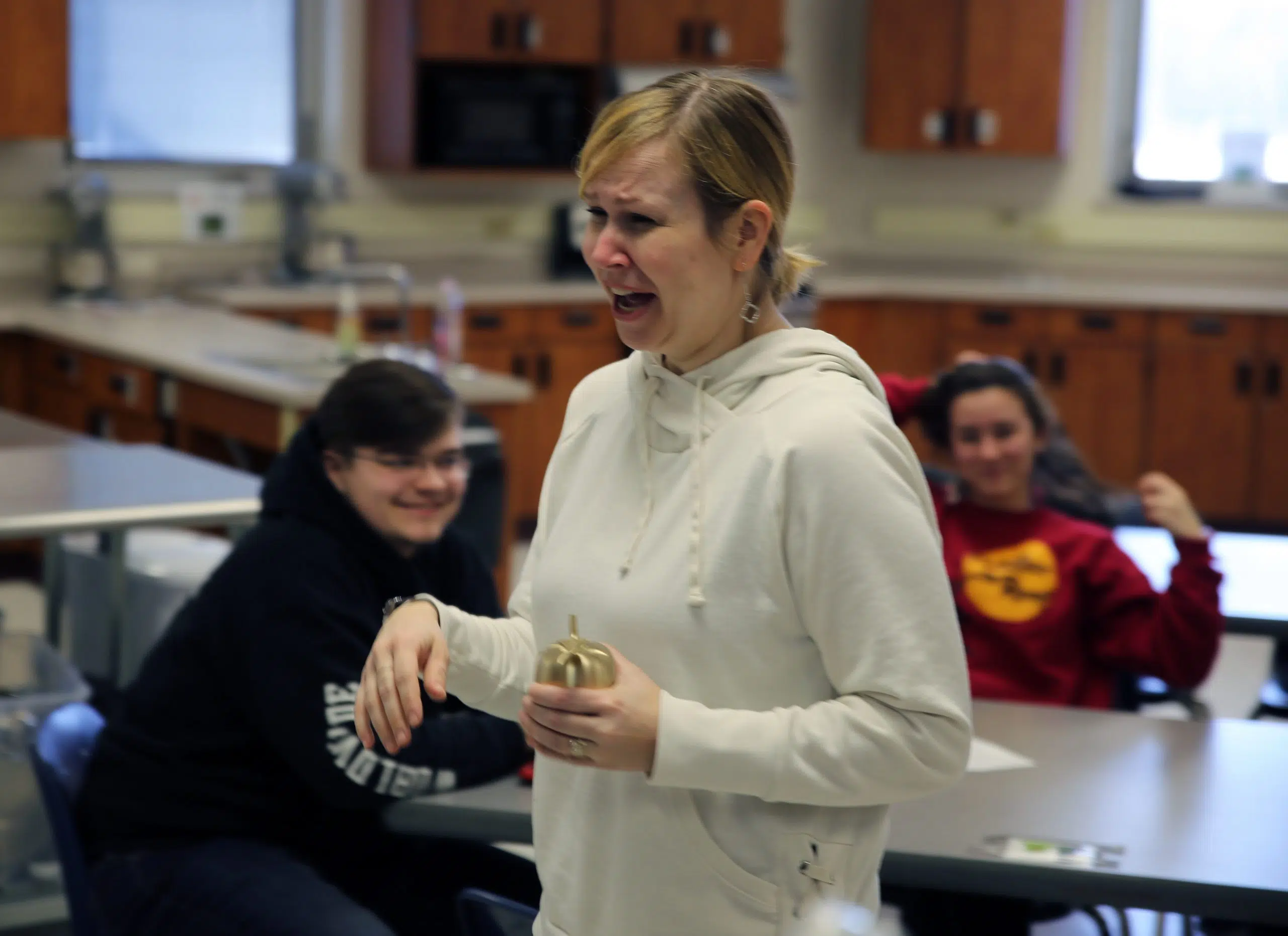 Pulaski teacher learns of award during class