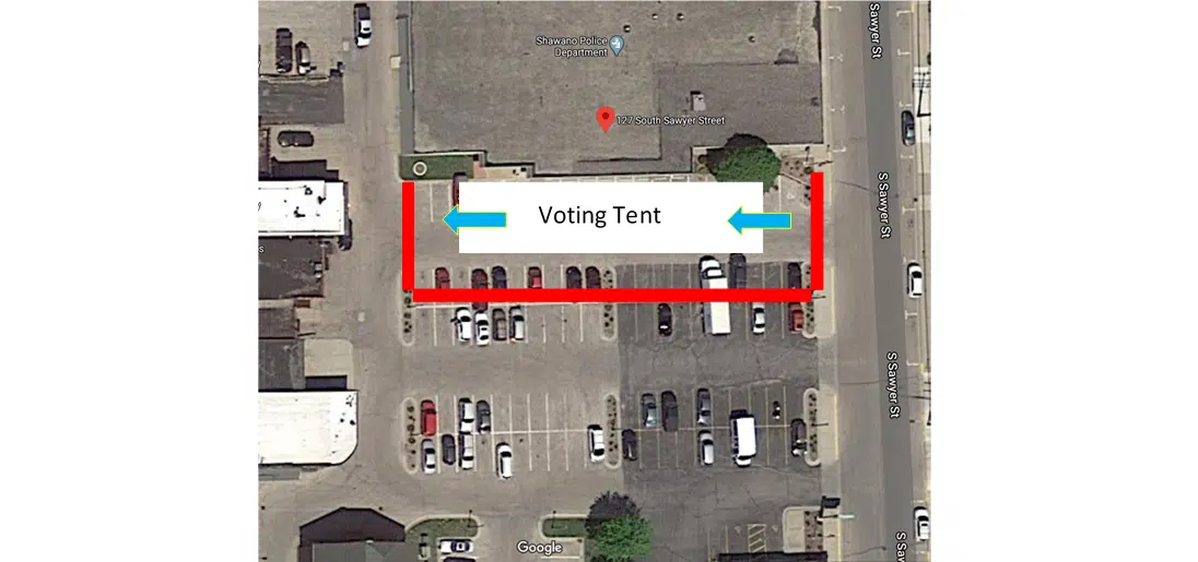 Shawano Moving Voting Outdoors