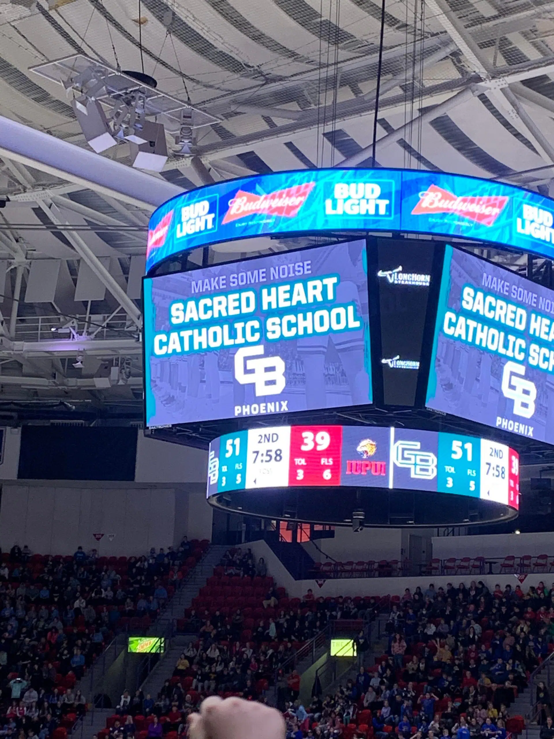 Cardinals attend an UWGB Basketball Game