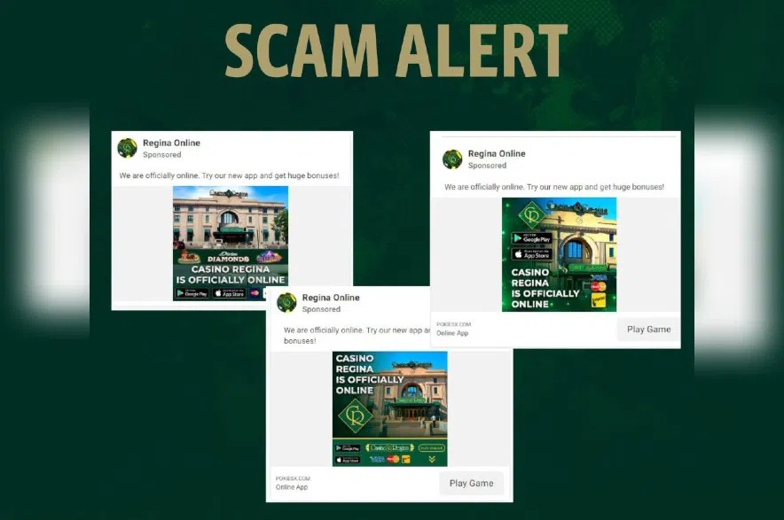 Scam ads circulating on social media for Casinos Moose Jaw and Regina