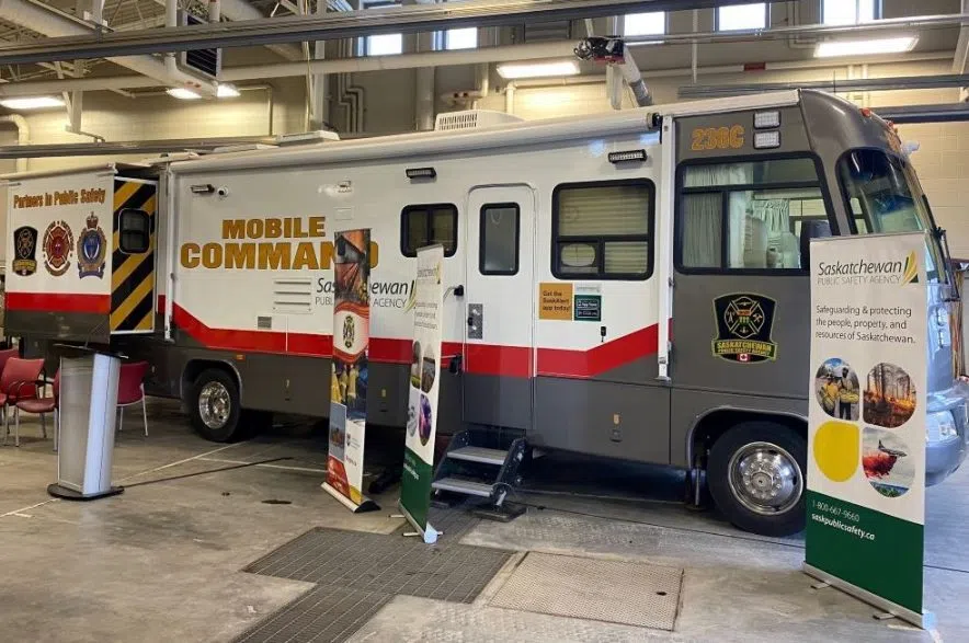 Three emergency services unveil new mobile command post in Regina