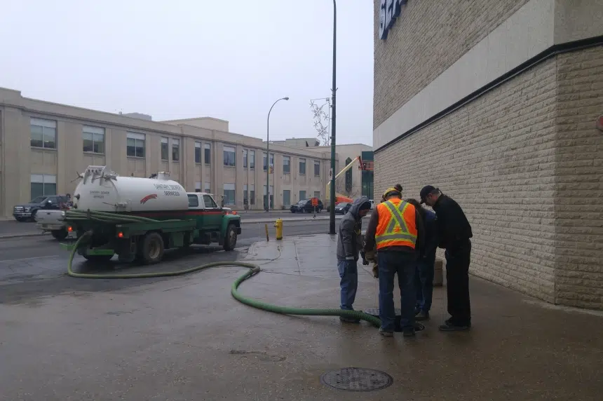 Sewer back up creates unpleasant smell, damage in Regina's Cornwall Centre