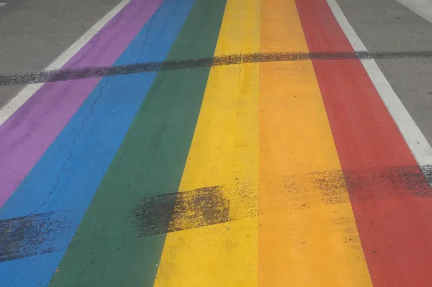 'Sign of hatred:' Rainbow crosswalk defaced by tire burn out