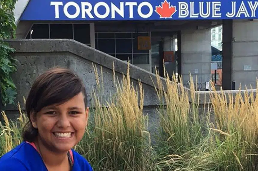 Muskeg Cree Nation girl throws first pitch for Blue Jays