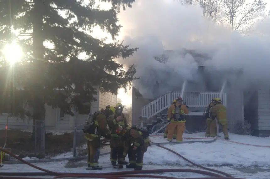 House goes up in flames in Regina's North Central