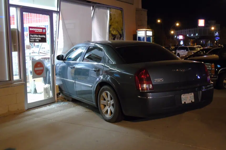 Car crashes into Shoppers Drug Mart in south Regina