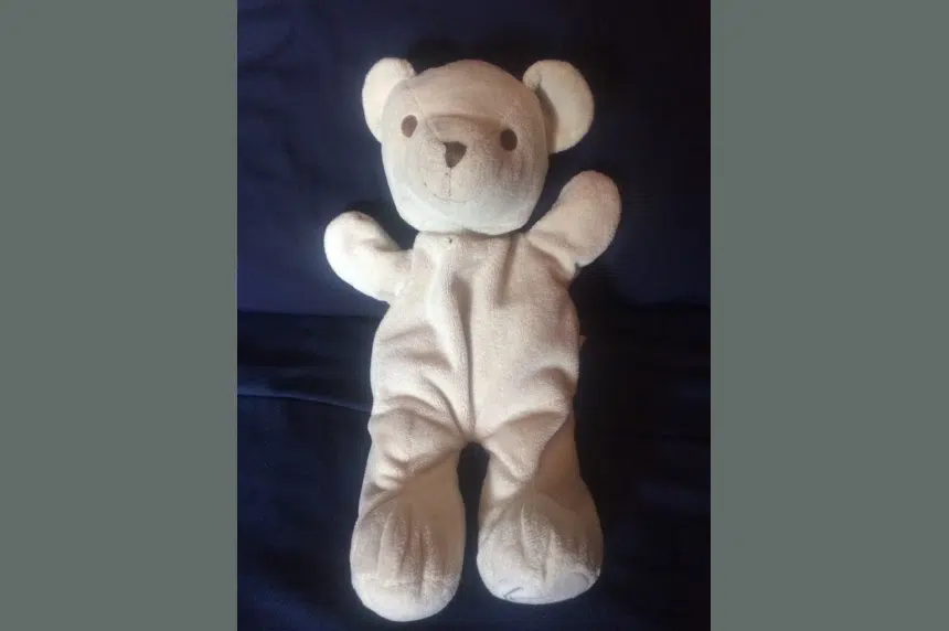 A Manitoba truck driver is searching for the owner of a lost teddy bear