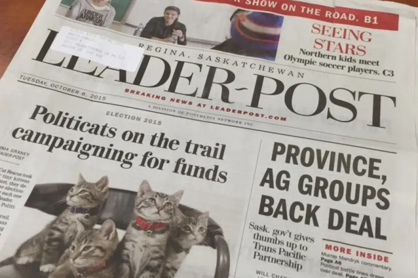 UPDATE: Regina Leader-Post to be printed in Saskatoon