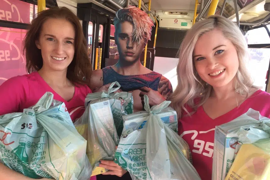 Bieber fans stuff Saskatoon Transit bus with food bank donations