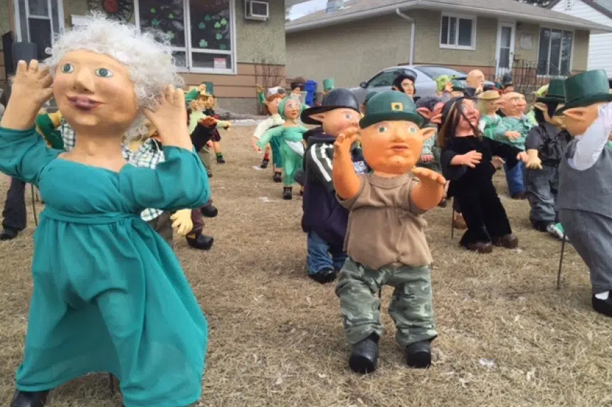 Crowd of leprechauns takes over front lawn in Regina